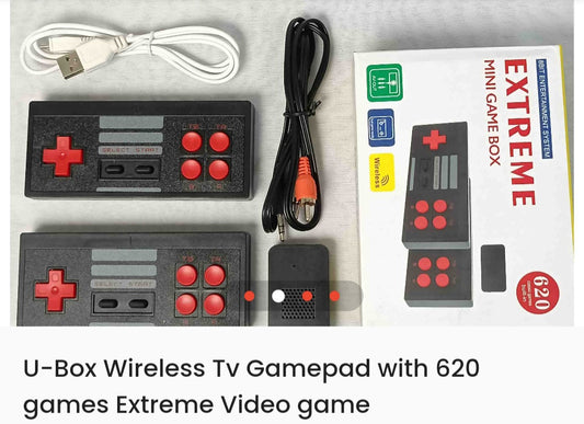 U-BOX WIRELESS TV GAME PAD WITH 620 GAMESE EXTREME VIDEO GAME 🎮