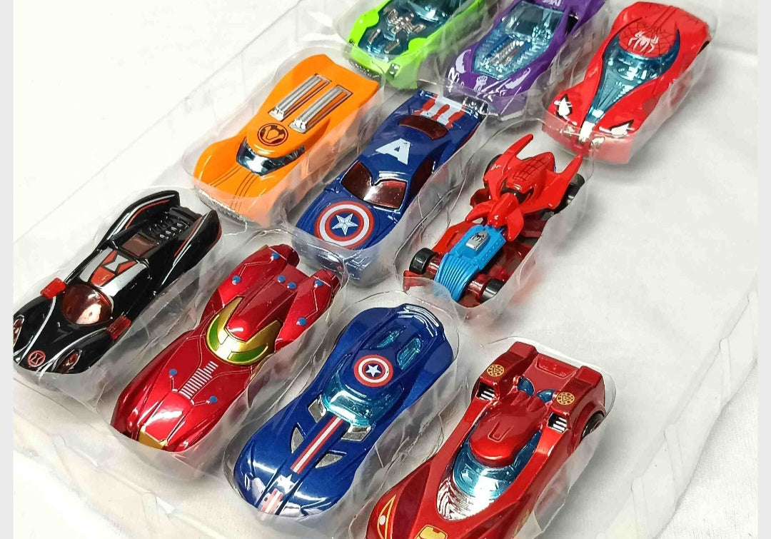 10 Pics car set Super hero Avenger metal hot wheel type Die Cast design alloy
