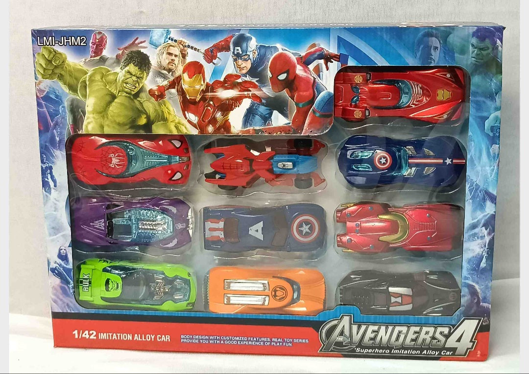 10 Pics car set Super hero Avenger metal hot wheel type Die Cast design alloy