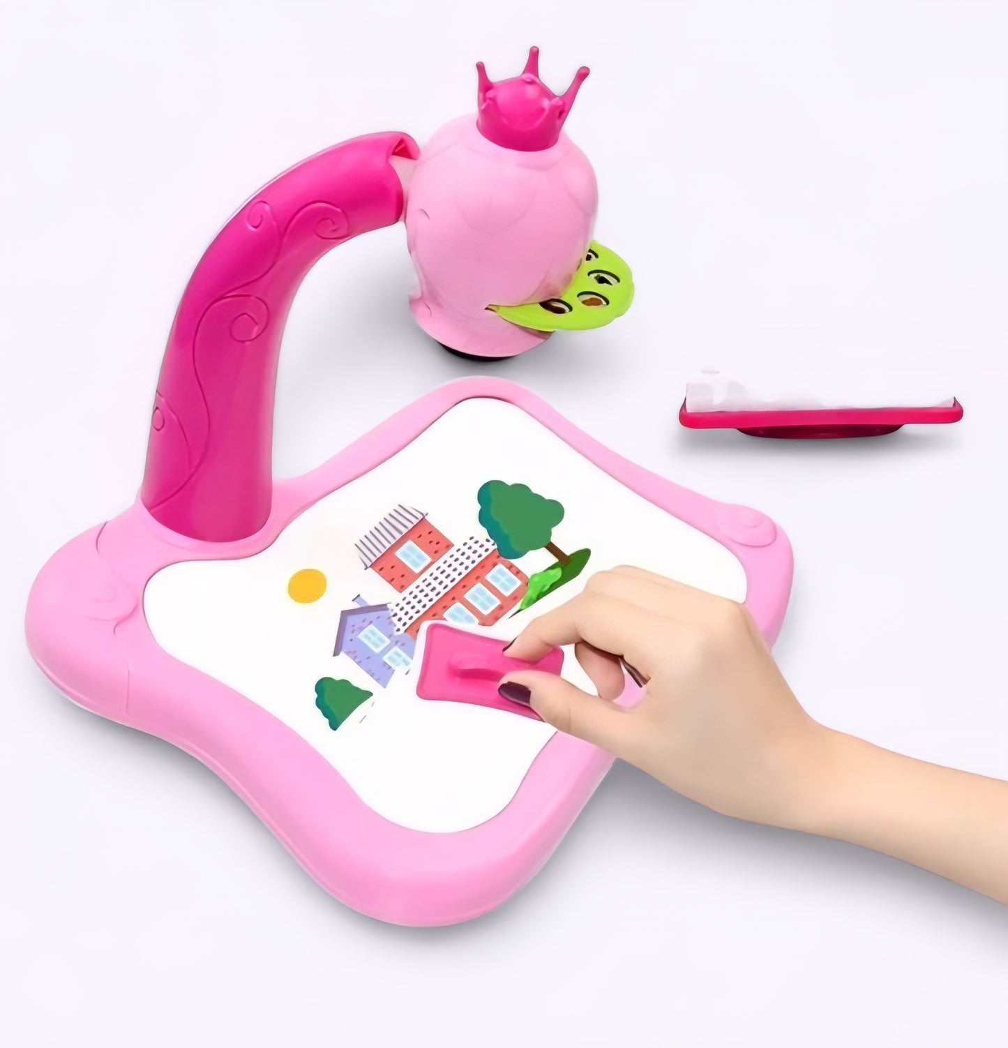 Projector Coloring Table with Sketch Pens and Image Slides Without Duster