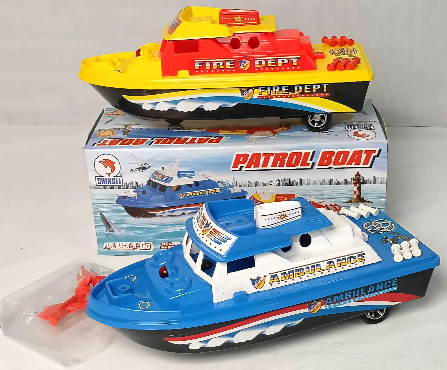 PATROL BOAT PULL BACK TOY