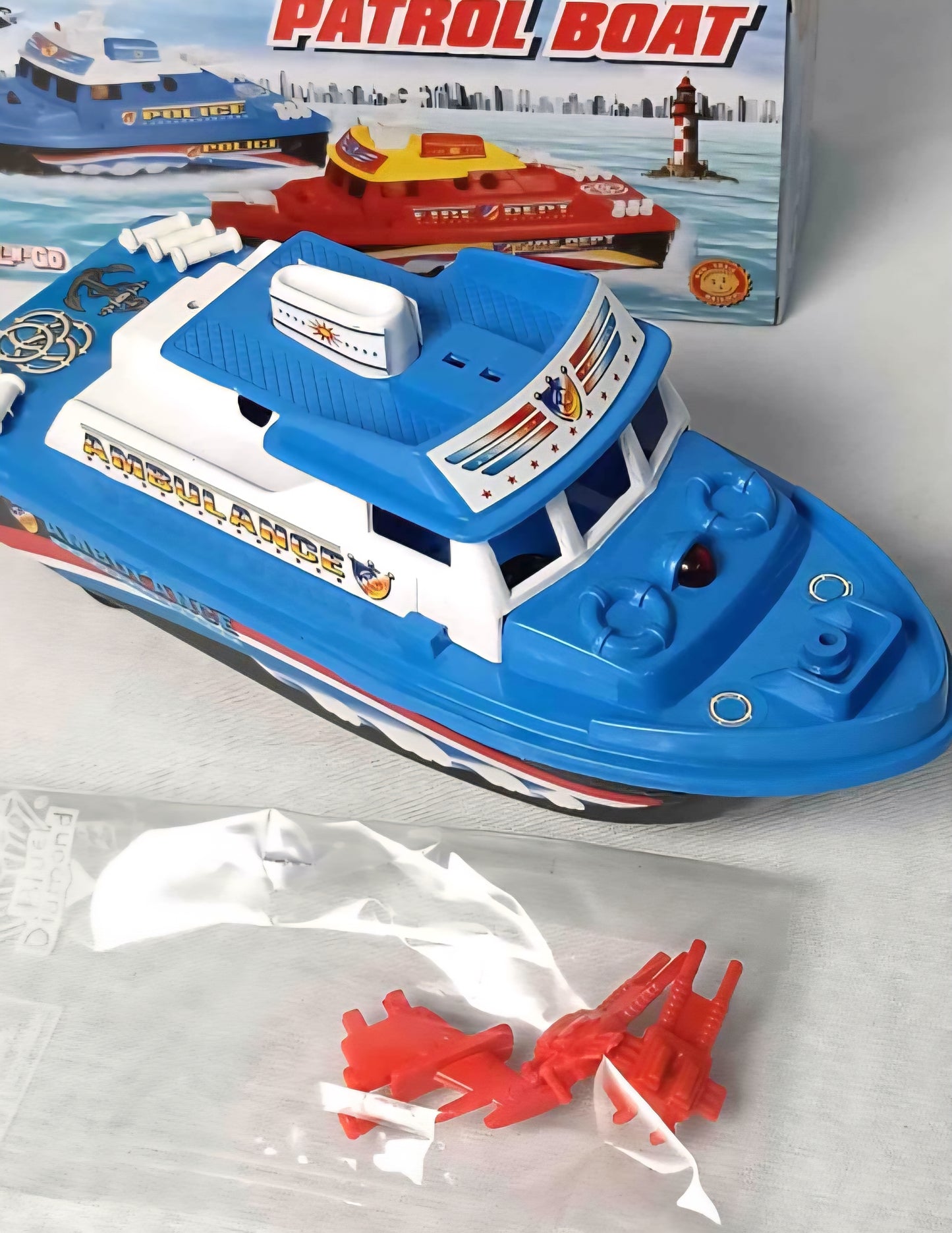 PATROL BOAT PULL BACK TOY