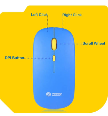 Zoook Qwerty Wireless Desktop Keyboard  (Blue, Yellow)