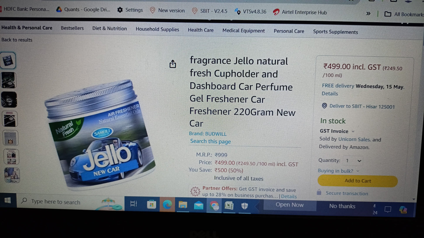 fragrance Jello natural fresh Cupholder and Dashboard Car Perfume