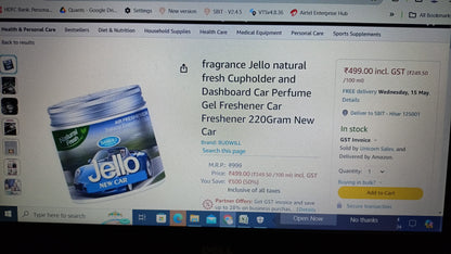 fragrance Jello natural fresh Cupholder and Dashboard Car Perfume